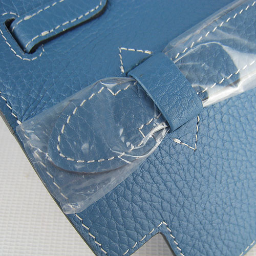 AAA Hermes Kelly 22 CM France Leather Handbag Blue H008 On Sale - Click Image to Close